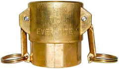 EVER-TITE Coupling Products - 2-1/2" Brass Cam & Groove Suction & Discharge Hose Female Coupler Female NPT Thread - Part D, 2-1/2" Thread, 250 Max psi - Benchmark Tooling