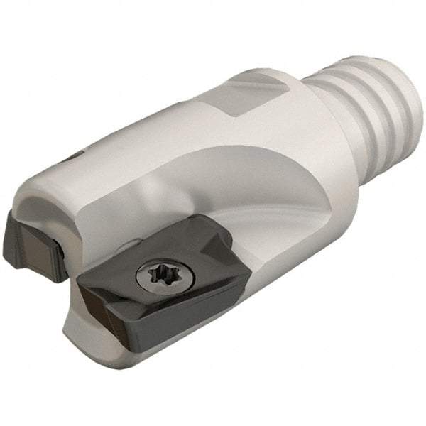 Iscar - 5/8" Cut Diam, 0.39" Max Depth of Cut, 0.87" OAL, Indexable Square Shoulder End Mill - HM90 AP.. 1003.. Inserts, T10 Modular Connection, 90° Lead Angle, Series Heli2000, Multimaster - Benchmark Tooling