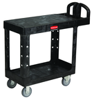 HD Utility Cart 2 shelf (flat) 16 x 30 - Push Handle - Storage compartments, holsters and hooks -- 500 lb capacity - Benchmark Tooling