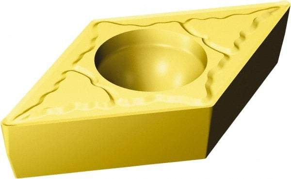Sandvik Coromant - DCMT32.51 MM Grade 2035 Carbide Turning Insert - TiAlN/TiN Finish, 55° Diamond, 3/8" Inscr Circle, 5/32" Thick, 1/64" Corner Radius - Benchmark Tooling