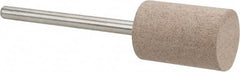 Rex Cut Product - 1/2" Head Diam x 3/4" Thickness, W186, Cylinder End, Aluminum Oxide Mounted Point - White, Fine Grade, 120 Grit, 26,250 RPM - Benchmark Tooling