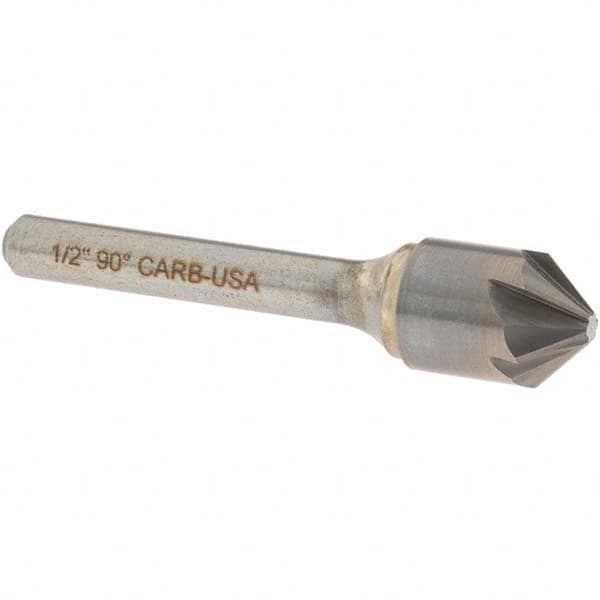 OSG - 1/2" Head Diam, 1/4" Shank Diam, Multi Flute 90° Solid Carbide Countersink - Benchmark Tooling