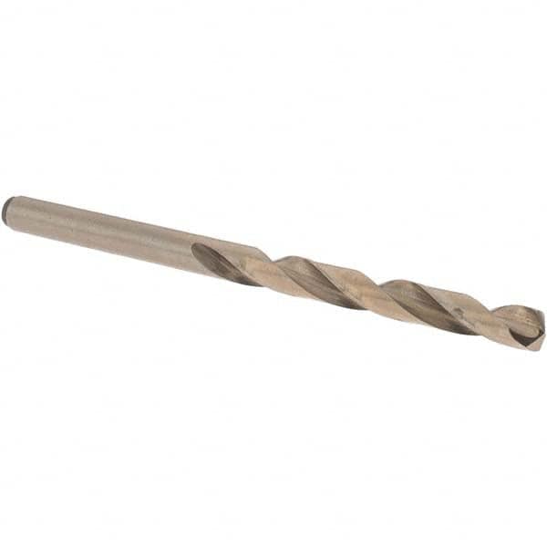 Chicago-Latrobe - 5.5mm 135° Cobalt Jobber Drill - Gold Finish Finish, Right Hand Cut, Spiral Flute, Straight Shank, 93mm OAL, Split Point - Benchmark Tooling