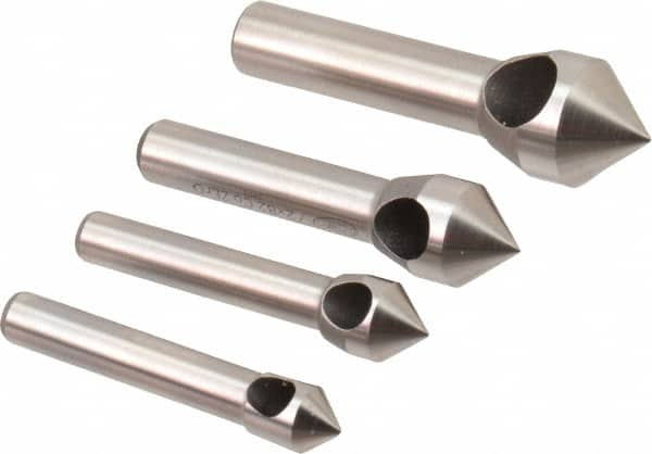 Keo - 4 Piece, 5/16 to 5/8" Head Diam, 82° Included Angle, Single End Countersink Set - Benchmark Tooling