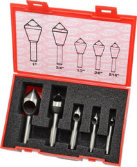 Keo - 5 Piece, 5/16 to 1" Head Diam, 82° Included Angle, Single End Countersink Set - Benchmark Tooling