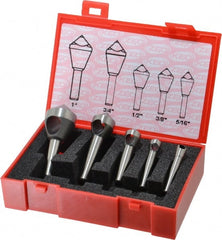 Keo - 5 Piece, 5/16 to 1" Head Diam, 100° Included Angle, Single End Countersink Set - Benchmark Tooling