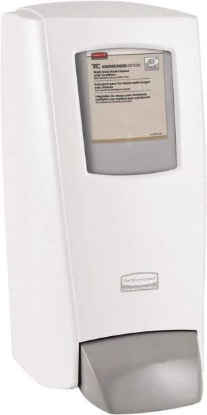 Rubbermaid - 2 L Liquid Hand Soap Dispenser - Plastic, Hanging, White - Benchmark Tooling