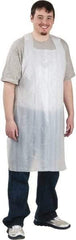 PRO-SAFE - 28" Wide x 46" Long x 1 mil Thick Coat Apron - Polyethylene, White, Waterproof - Benchmark Tooling