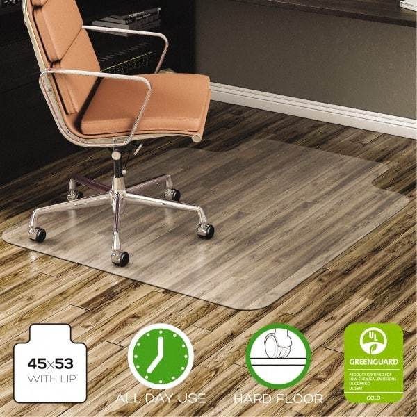 Deflect-o - 53" Long x 45" Wide, Chair Mat - Rectangular, Straight Edge Style - Benchmark Tooling