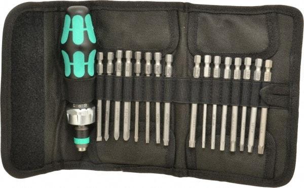 Wera - 17 Piece, Screwdriver Bit and Socket Set - #1, #2 & #3 Phillips - Benchmark Tooling