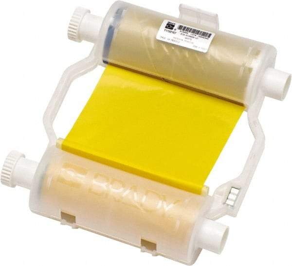 Brady - 4.33" Wide, Yellow & White Resin Ribbon 1 Color Ribbon Cartridge - For BBP30 Label Printer, BBP33 Label Printer, BBP35 Multicolor Sign & Label Printer, BBP37 Color & Cut Sign & Label Printer, BradyPrinter S3100, BBP31 Sign & Label Printer - Benchmark Tooling