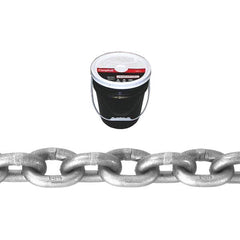 Campbell - Welded Chain; Chain Grade: 43 ; Trade Size: 3/8 ; Load Capacity (Lb.): 5400.000 ; Finish/Coating: Zinc Plated ; Type: Welded ; Length (Feet): 75 - Exact Industrial Supply