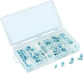 70 Pc. Grease Fitting Assortment - Contains: straight; 45 degree and 90 degree - Benchmark Tooling