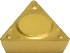 Sumitomo - TPMR221 ENF Grade AC820P Carbide Turning Insert - Al2O3 Finish, 60° Triangle, 1/4" Inscr Circle, 1/8" Thick, 1/64" Corner Radius - Benchmark Tooling