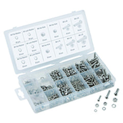 475 Pieces Metric Nut & Bolt Assortment - Machine screws, lock washers, flat washers and hex nut - Benchmark Tooling