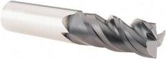 SGS - 3/4", 3 Flute, Single End, Solid Carbide, 0.04" Corner Radius End Mill - 4" OAL, Right Hand Flute, 1-3/4" LOC, Right Hand Cut - Benchmark Tooling