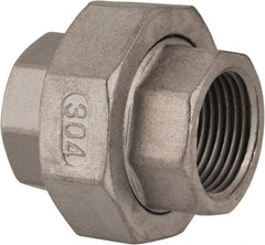 Value Collection - 3/4" Grade 304 Stainless Steel Pipe Union - FNPT x FNPT End Connections, 150 psi - Benchmark Tooling