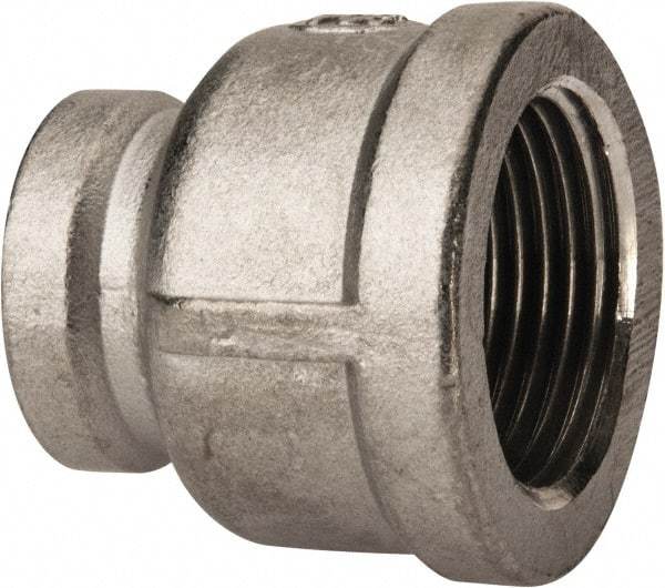 Value Collection - 1 x 1/2" Grade 304 Stainless Steel Pipe Reducer Coupling - FNPT x FNPT End Connections, 150 psi - Benchmark Tooling