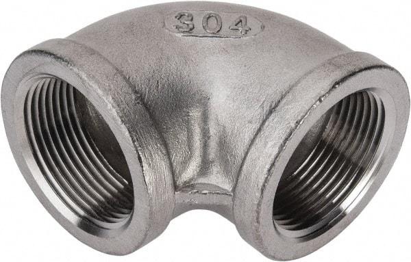 Value Collection - 1-1/4" Grade 304 Stainless Steel Pipe 90° Elbow - FNPT x FNPT End Connections, 150 psi - Benchmark Tooling