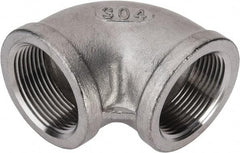 Value Collection - 1-1/4" Grade 304 Stainless Steel Pipe 90° Elbow - FNPT x FNPT End Connections, 150 psi - Benchmark Tooling