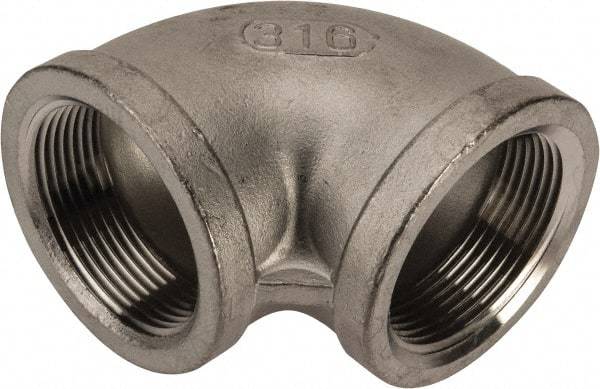 Value Collection - 1-1/2" Grade 316 Stainless Steel Pipe 90° Elbow - FNPT x FNPT End Connections, 150 psi - Benchmark Tooling