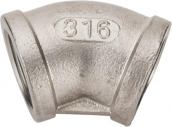 Value Collection - 1" Grade 316 Stainless Steel Pipe 45° Elbow - FNPT x FNPT End Connections, 150 psi - Benchmark Tooling