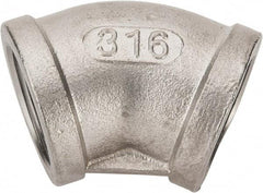Value Collection - 1" Grade 316 Stainless Steel Pipe 45° Elbow - FNPT x FNPT End Connections, 150 psi - Benchmark Tooling