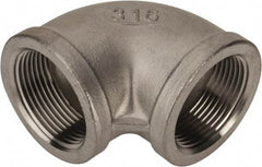 Value Collection - 1-1/4" Grade 316 Stainless Steel Pipe 90° Elbow - FNPT x FNPT End Connections, 150 psi - Benchmark Tooling