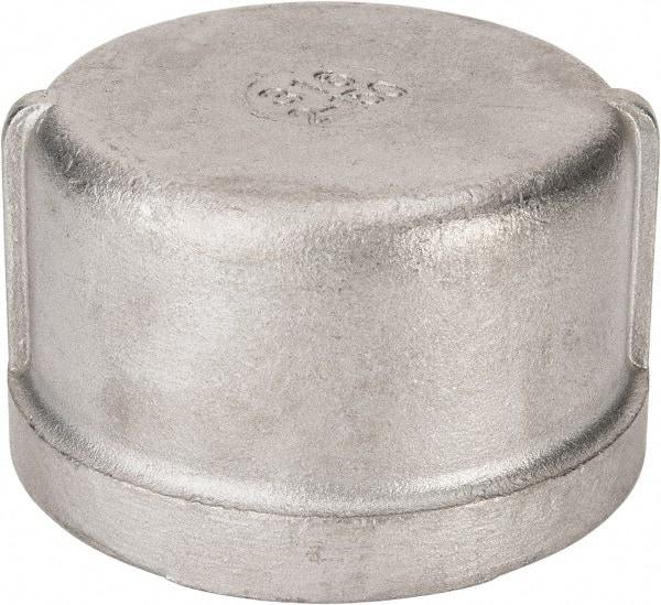 Value Collection - 2" Grade 316 Stainless Steel Pipe End Cap - FNPT End Connections, 150 psi - Benchmark Tooling