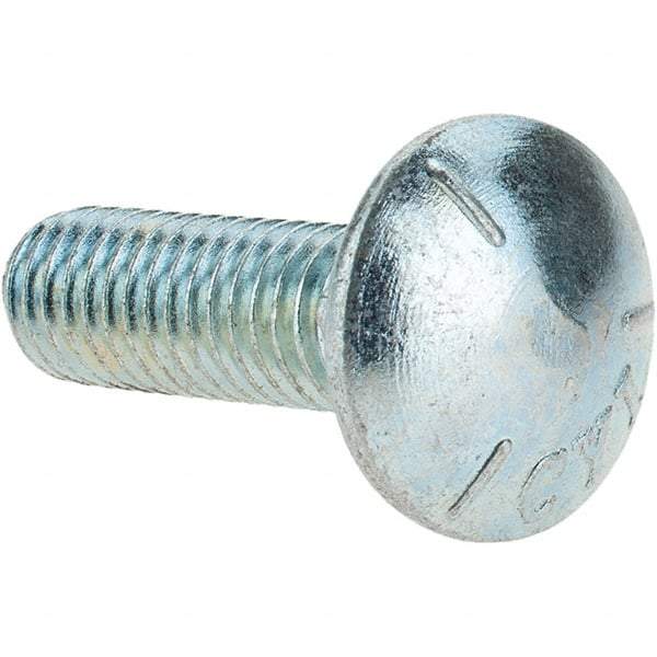 Value Collection - 3/8-16 UNC 1-1/4" Length Under Head, Standard Square Neck, Carriage Bolt - Grade 5 Steel, Zinc-Plated Finish - Benchmark Tooling