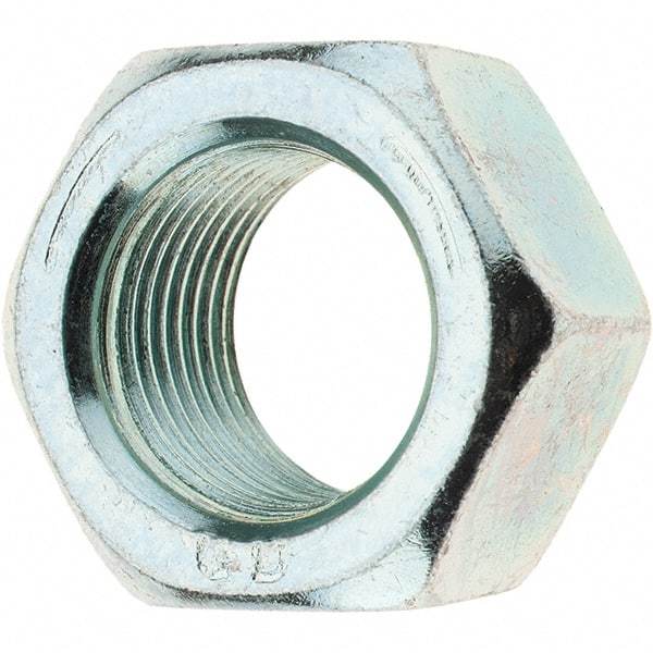 Value Collection - 7/8-14 UNF Steel Right Hand Hex Nut - 1-5/16" Across Flats, 3/4" High, Zinc-Plated Finish - Benchmark Tooling