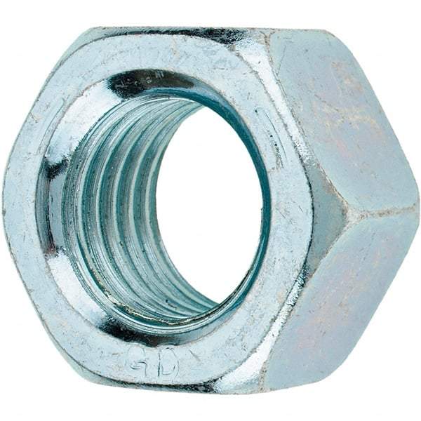 Value Collection - 7/8-9 UNC Steel Right Hand Hex Nut - 1-5/16" Across Flats, 3/4" High, Zinc-Plated Finish - Benchmark Tooling