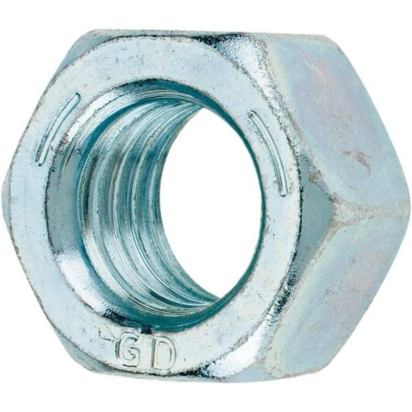 Value Collection - 5/8-11 UNC Steel Right Hand Hex Nut - 15/16" Across Flats, 35/64" High, Zinc-Plated Finish - Benchmark Tooling