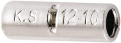 Value Collection - 12 to 10 AWG Compatible, Noninsulated, Crimp-On Butt Splice Terminal - 2 Wire Entries, Copper Contacts, 0.591" OAL - Benchmark Tooling