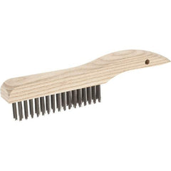 Weiler - 4 Rows x 16 Columns Steel Scratch Brush - 10" Brush Length, 10" OAL, 1-3/16 Trim Length - Benchmark Tooling