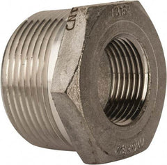 Value Collection - 1-1/4 x 3/4" Grade 316 Stainless Steel Pipe Hex Bushing - MNPT x FNPT End Connections, 150 psi - Benchmark Tooling