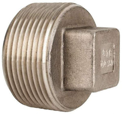Value Collection - 1-1/4" Grade 316 Stainless Steel Pipe Square Head Plug - MNPT End Connections, 150 psi - Benchmark Tooling