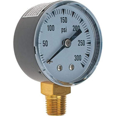 Value Collection - 2" Dial, 1/4 Thread, 0-300 Scale Range, Pressure Gauge - Lower Connection Mount - Benchmark Tooling