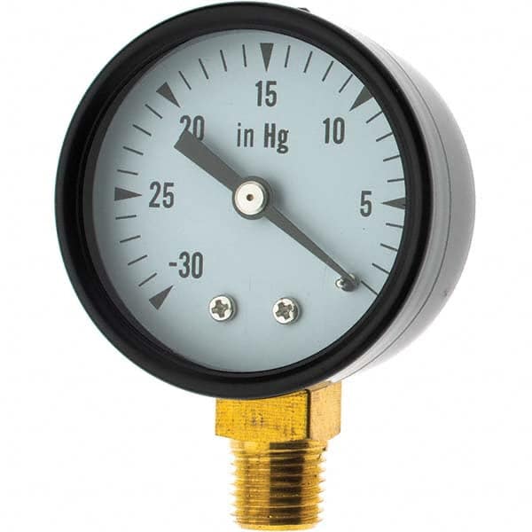 Value Collection - Vacuum Gauges Type: Analog Vacuum Gauge Thread Size: 1/4 - Benchmark Tooling