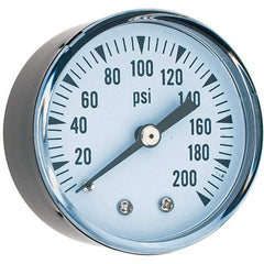 Value Collection - 2" Dial, 1/4 Thread, 0-200 Scale Range, Pressure Gauge - Center Back Connection Mount - Benchmark Tooling