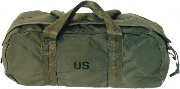 Ability One - 2 Pocket Olive Drab Canvas Tool Bag - 6" Wide x 19-1/2" Deep x 8-1/2" High - Benchmark Tooling