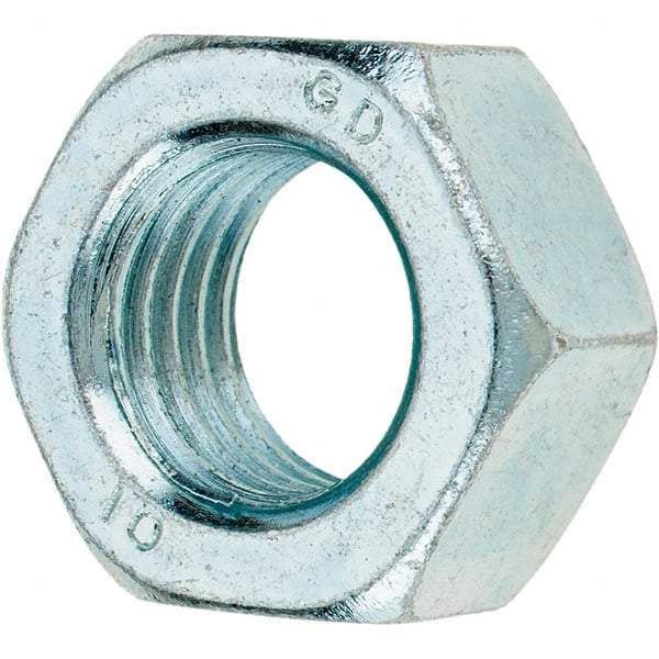 Value Collection - M20x2.50 Metric Coarse Steel Right Hand Hex Nut - 30mm Across Flats, 16mm High, Zinc-Plated Finish - Benchmark Tooling