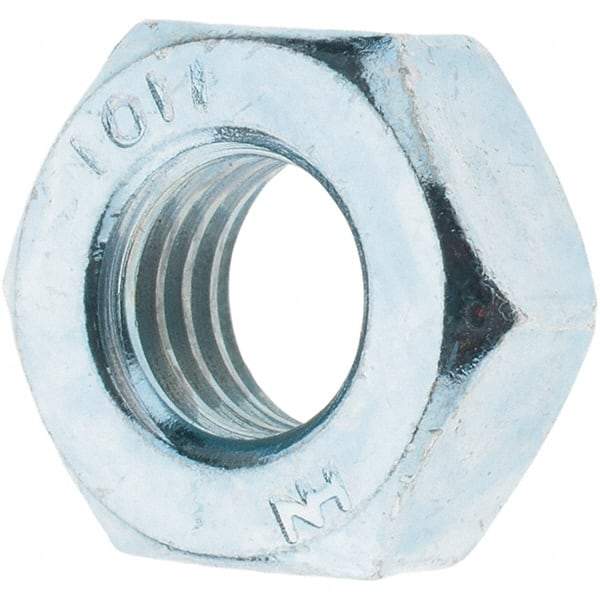 Value Collection - M10x1.50 Metric Coarse Steel Right Hand Hex Nut - 17mm Across Flats, 8mm High, Zinc-Plated Finish - Benchmark Tooling