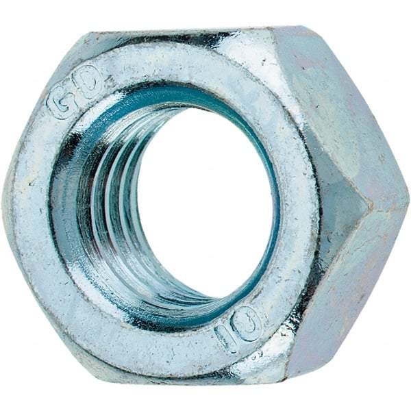 Value Collection - M12x1.75 Metric Coarse Steel Right Hand Hex Nut - 19mm Across Flats, 10mm High, Zinc-Plated Finish - Benchmark Tooling