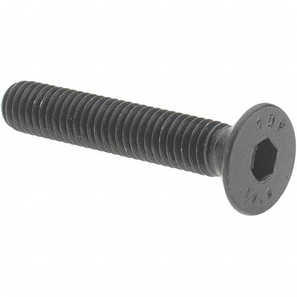 Value Collection - M6x1.00 Metric Coarse Hex Socket Drive, 90° Flat Screw - Grade 12.9 Alloy Steel, Black Oxide Finish, Fully Threaded, 35mm OAL - Benchmark Tooling