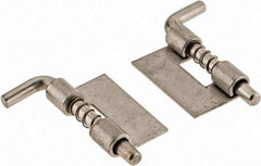Value Collection - 1/2" Wide x 0.04" Thick, Spring Loaded Latch Hinge - Stainless Steel, Zinc Plated Finish - Benchmark Tooling