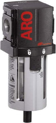 ARO/Ingersoll-Rand - 3/8" Port Coalescing Filter - Polycarbonate Bowl, Automatic Drain, 150 Max psi, 0.3 Micron Rating, 2.205" Long x 2.244" Wide x 7.028" High - Benchmark Tooling