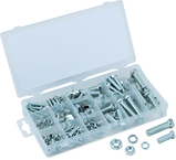 240 Pc. USS Nut & Bolt Assortment - Bolts; hex nuts and washers. Zinc oxide finish - Benchmark Tooling