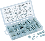 240 Pc. Metric Nut & Bolt Assortment - Bolts; hex nuts and washers. Zinc Oxide finish - Benchmark Tooling