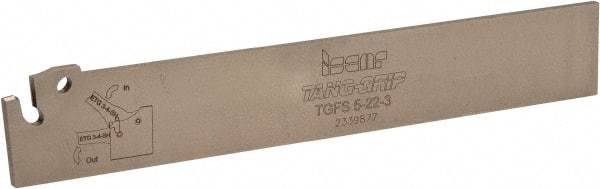 Iscar - 7/8" Blade Height, 0.098" Blade Width, 5-29/32" OAL, Neutral Cut, Single End Indexable Cut-Off Blade - TGFS Blade, Tang-Grip Series - Benchmark Tooling